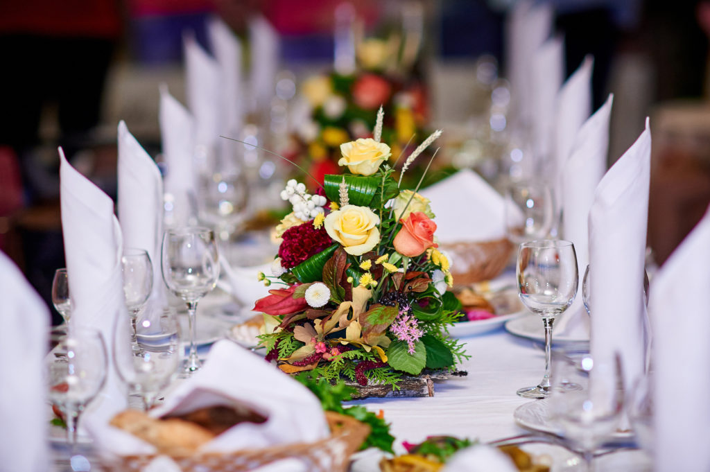 served wedding table wedding banquet.